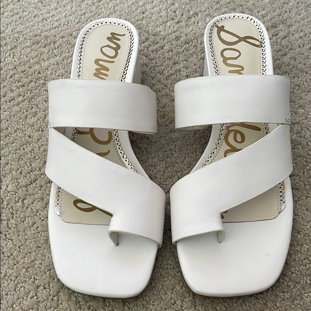 Sam Edelman White Slide Sandals